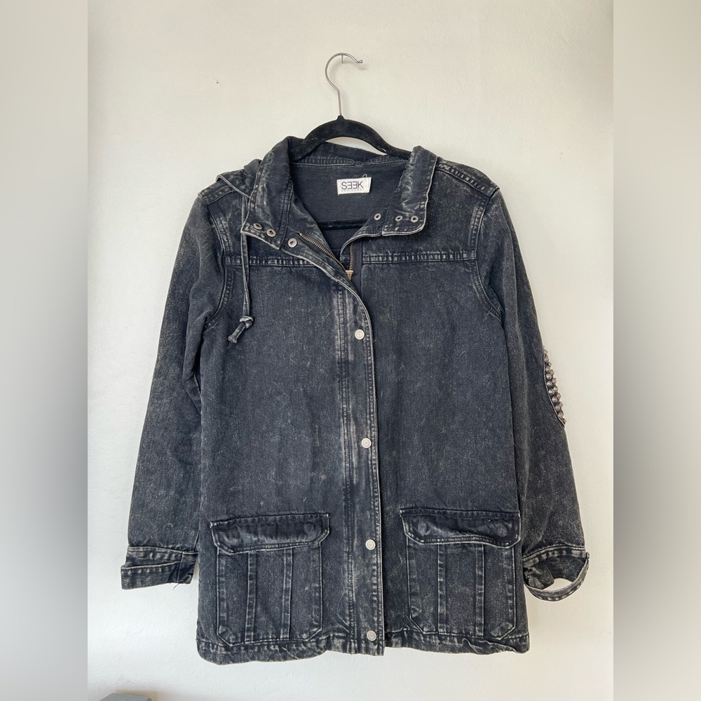 Black Demin Jacket with Stud Details